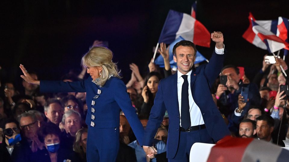 Emmanuel Macron und seine Frau Brigitte Macron