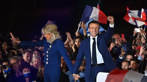 Emmanuel Macron und seine Frau Brigitte Macron