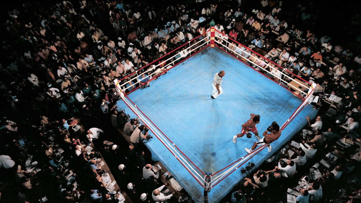 Muhammad Ali and George Foreman in the biggest boxing match in history