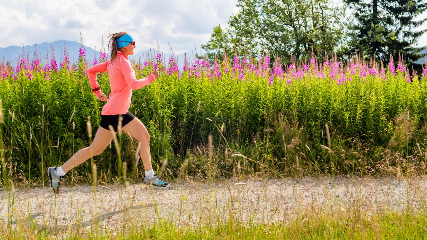 Joggen anfangen: Frau beim Lauftraining im Sommer