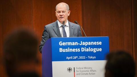Bundeskanzler Olaf Scholz am Donnerstag in Japan