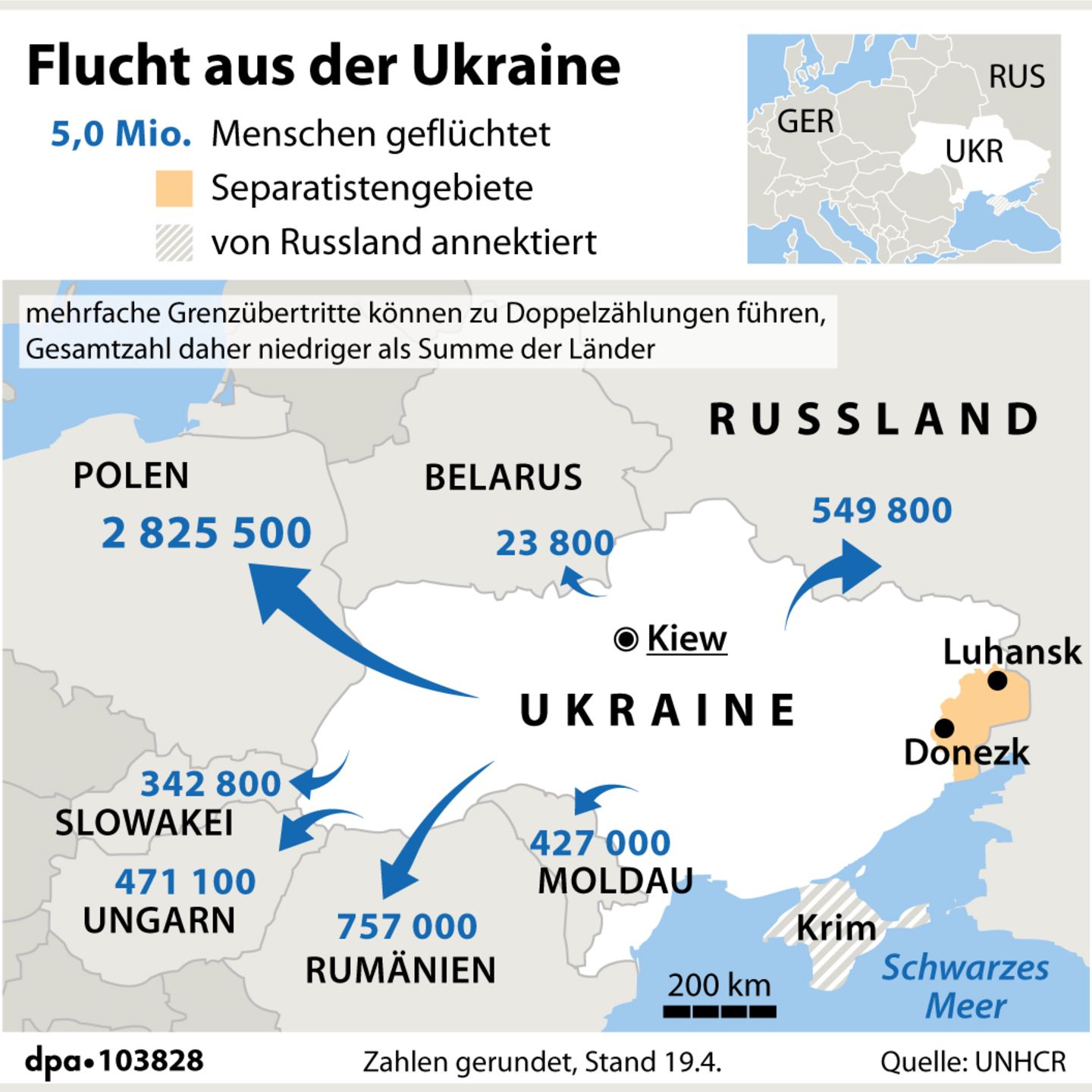Ukraine Karte Flucht