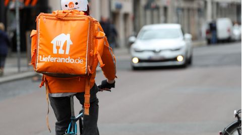 Lieferando-Fahrer in Leipzig