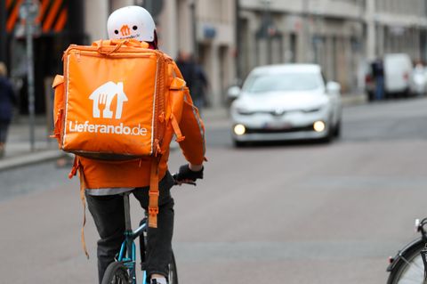 Lieferando-Fahrer in Leipzig