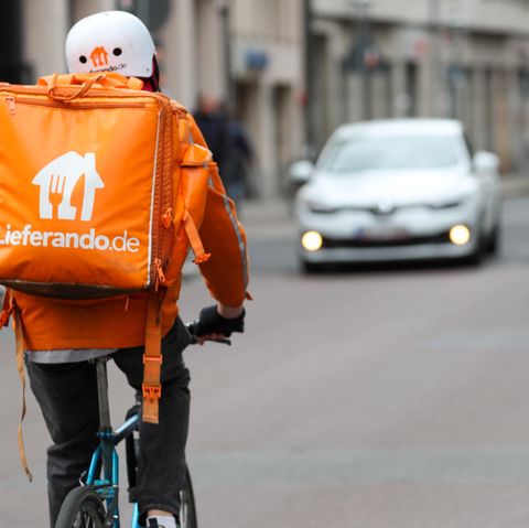 Lieferando-Fahrer in Leipzig