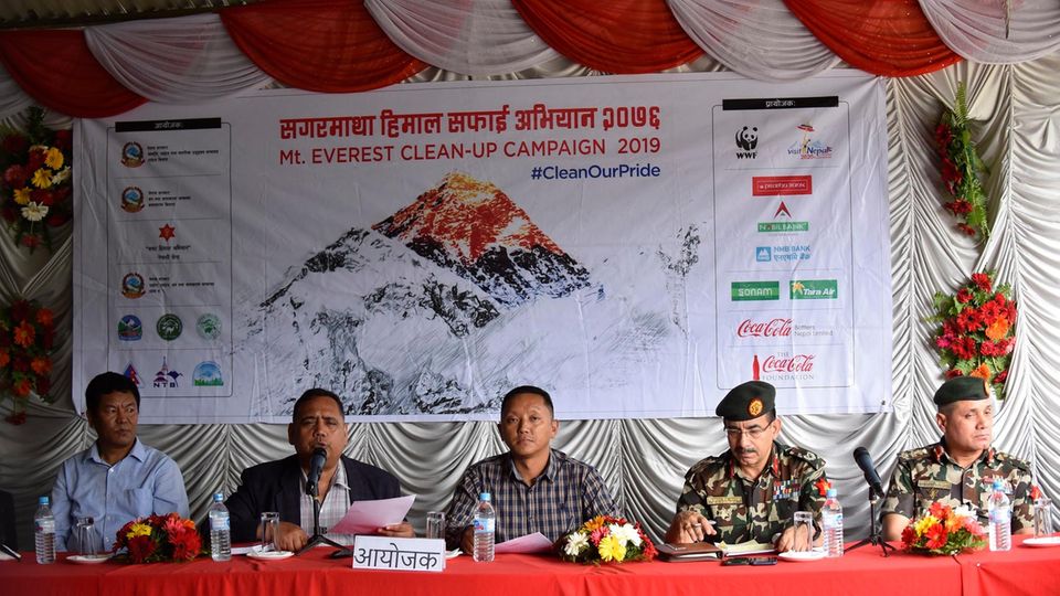 Press conference in Kathmandu after the Clean-up Campaign 2019 on Mount Everest 