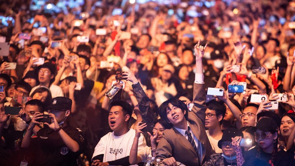 Alles so wie vor Corona: das Strawberry Music Festival in Wuhan am 1. Mai 2021. Alles so wie vor Corona: das Strawberry Music Festival in Wuhan am 1. Mai 2021.