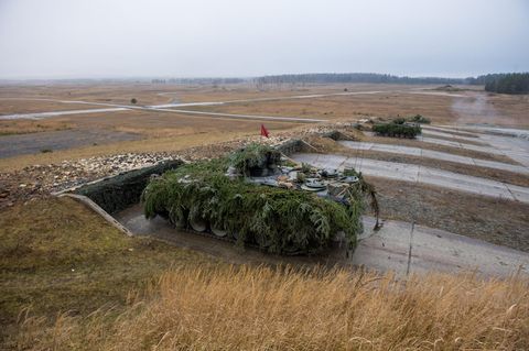 Marder beim Schießtraining.