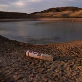 Trockengelegt: Eine Boje an einer geschlossenen Bootsrampe in der Lake Mead National Recreation Area in der Nähe von Boulder City.