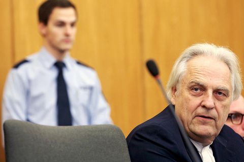 Art consultant Helge Achenbach waits in a courtroom of the district court for the trial to begin in Essen, Germany, 12 January 2015. He is accused of having cheated the ALDI heir Berthold Albrecht, who died in 2012, out of around 22 million euros in con...