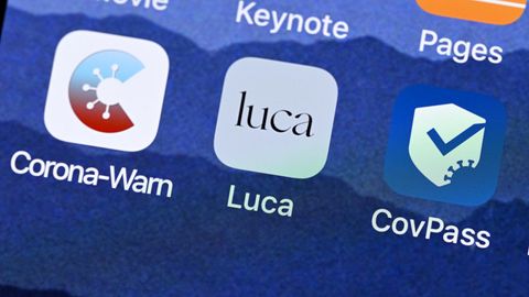 Das Symbol der Luca-App neben der Corona-Warn-App und der Covpass-App