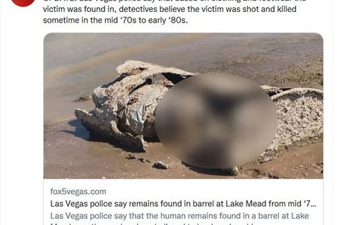 Ein Foto des Fasses, das bei Las Vegas gefunden wurde