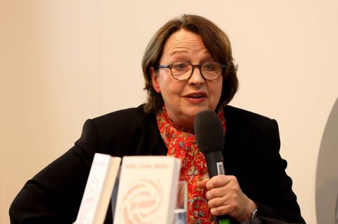 Katja Müller-Lange bei einer Lesung.