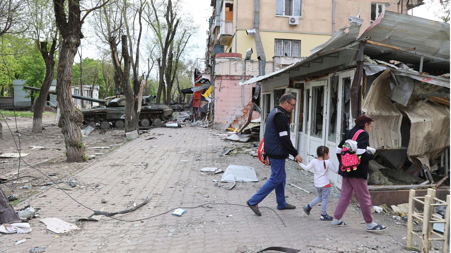 Familie in Mariupol