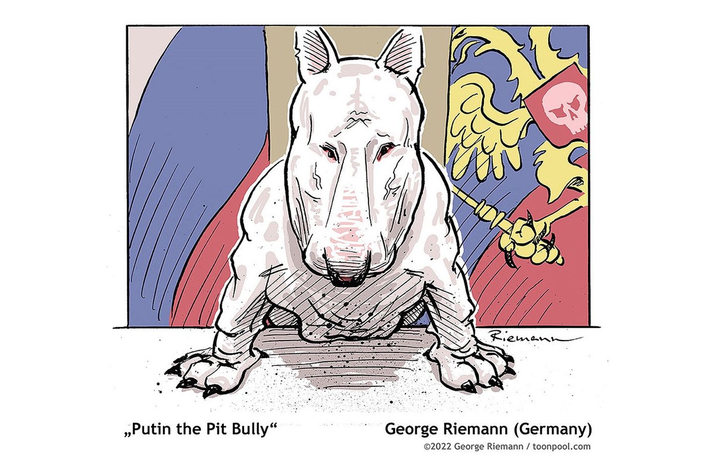 Virtuelle Cartoon-Ausstellung: Blut an Putins Schuhen: So sehen internationale Zeichner den Krieg in der Ukraine