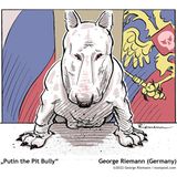 Virtuelle Cartoon-Ausstellung: Blut an Putins Schuhen: So sehen internationale Zeichner den Krieg in der Ukraine