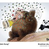 Virtuelle Cartoon-Ausstellung: Blut an Putins Schuhen: So sehen internationale Zeichner den Krieg in der Ukraine