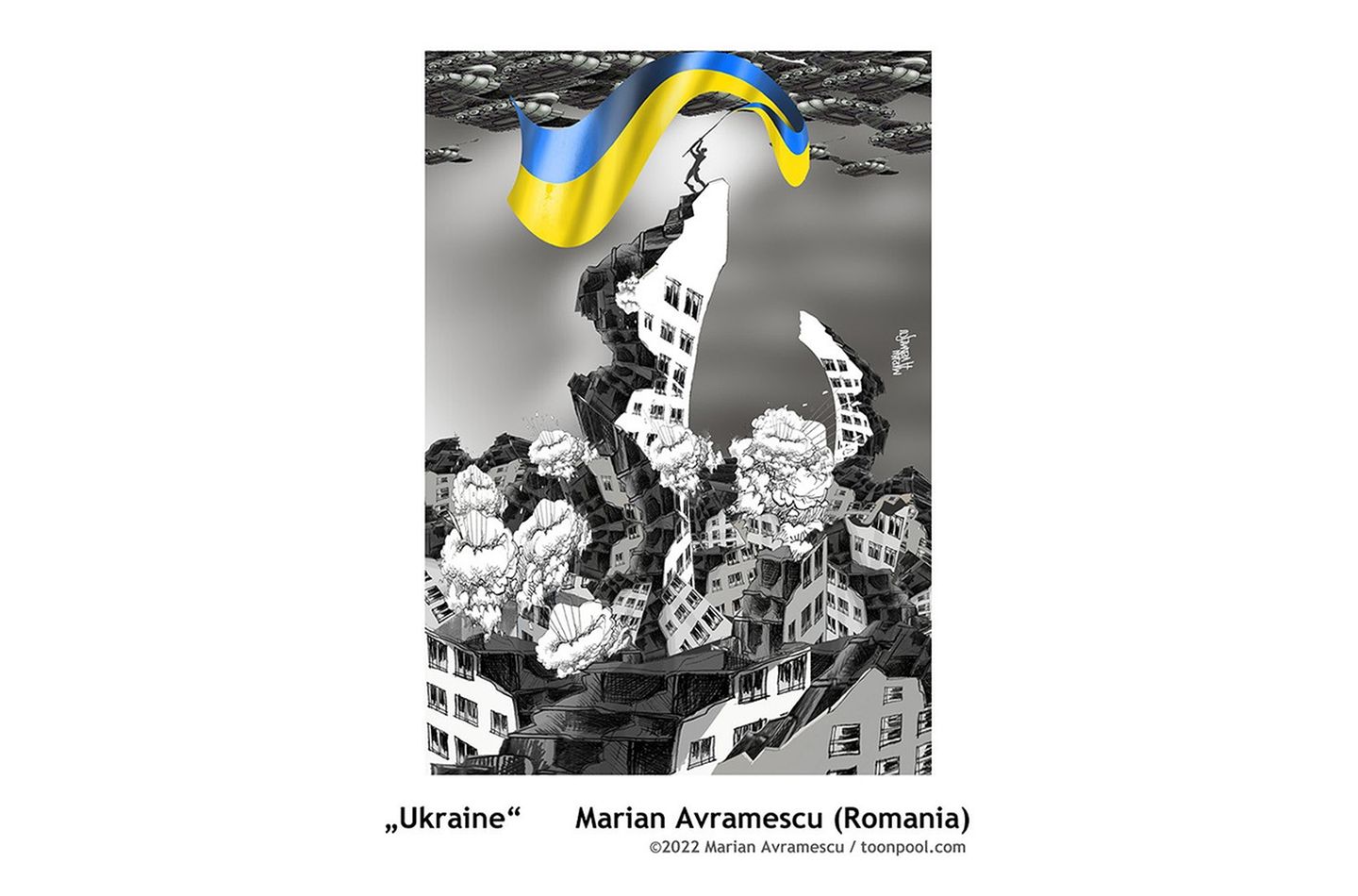 Virtuelle Cartoon-Ausstellung: Blut an Putins Schuhen: So sehen internationale Zeichner den Krieg in der Ukraine