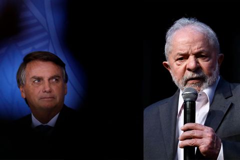 Brasiliens aktueller Präsident Jair Bolsonaro und sein Herausforderer Lula da Silva 