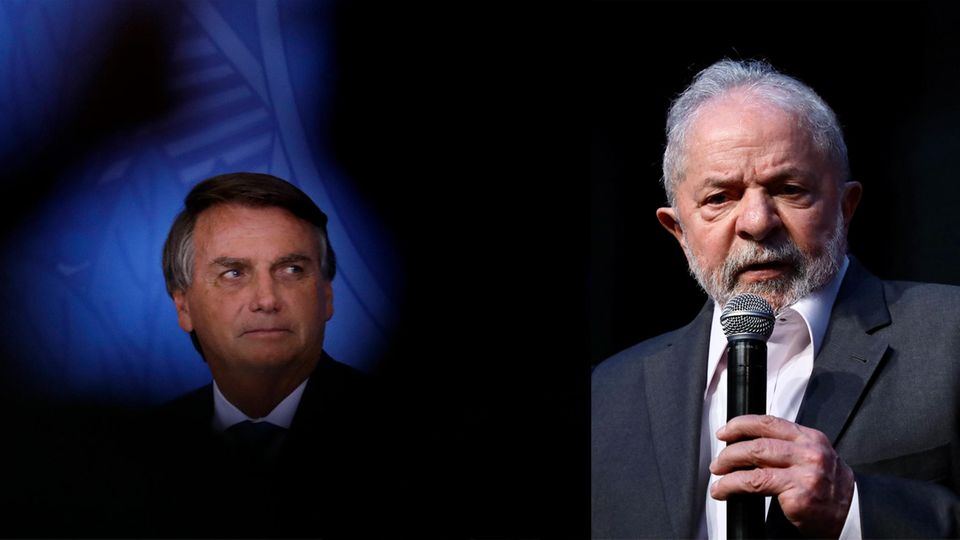 Brasiliens aktueller Präsident Jair Bolsonaro und sein Herausforderer Lula da Silva 