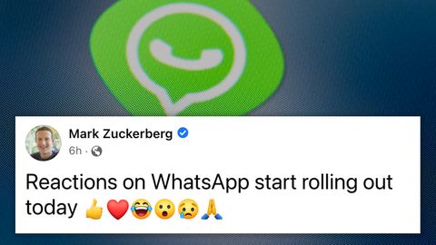 Der Meta-Chef Mark Zuckerberg kündigt Emoji-Reaktionen auf WhatsApp an.