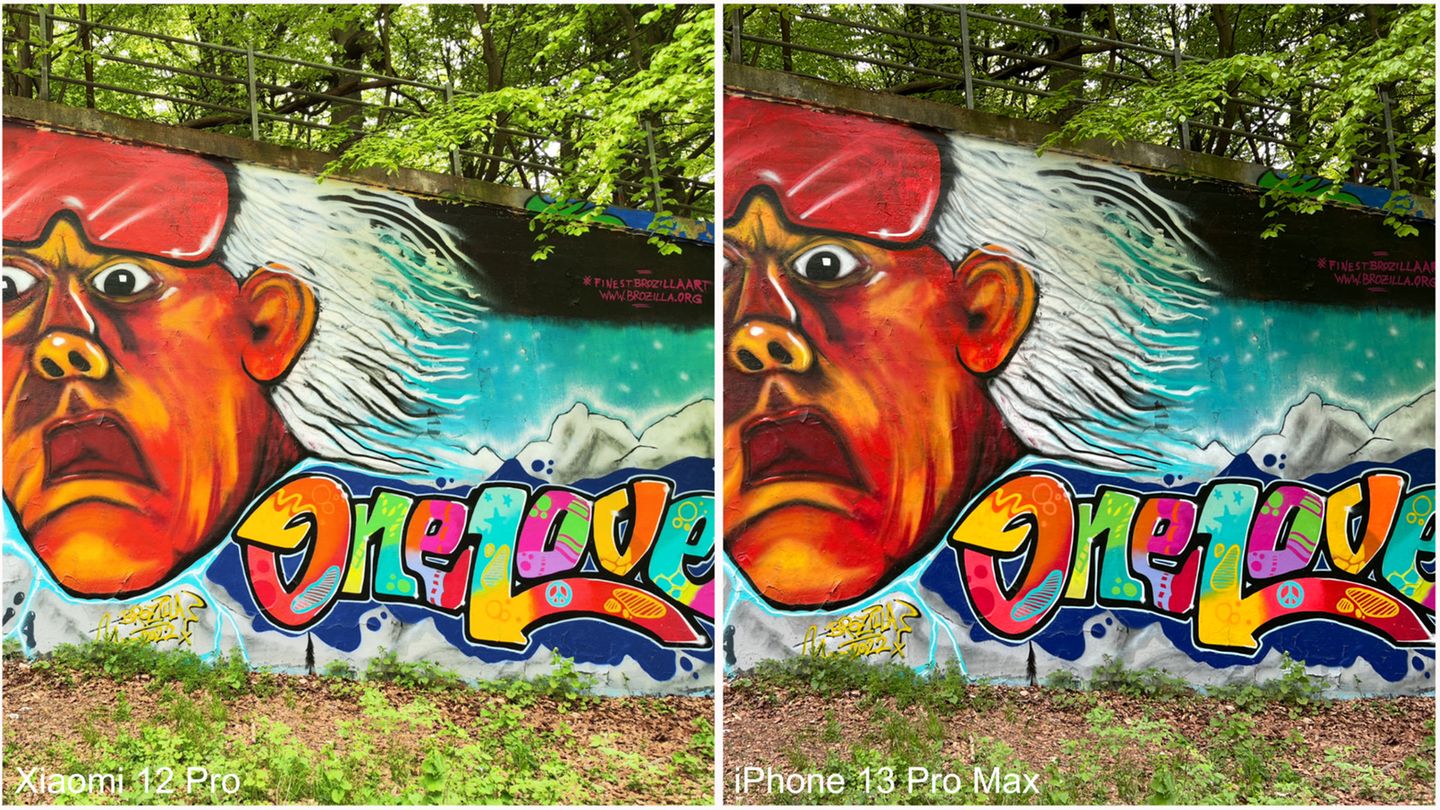 Ein Foto eines Graffiti-Bildes der Hauptkamera im Test Xiaomi Pro 12 gegen iPhone 13 Pro Max