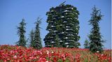 Mailand, Italien. Im botanischen Garten der Stadt blühen im Frühling nicht nur die Pflanzen in den Beeten. Zu dem im Stadtteil Porta Nova gelegenen Areal gehört auch ein begrünter Hochhaus-Komplex, der sich "Bosco Verticale" nennt – ein Entwurf des Architekturbüros Boeri Studio.