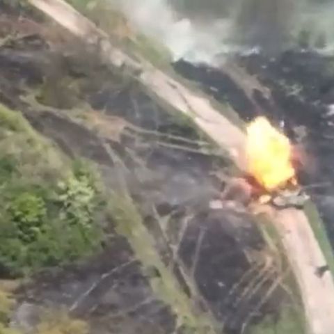 Der t90M geht in einem Feuerball auf.