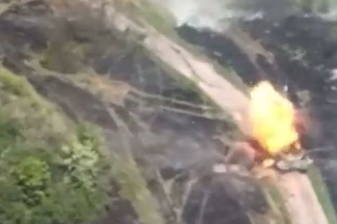 Der t90M geht in einem Feuerball auf.