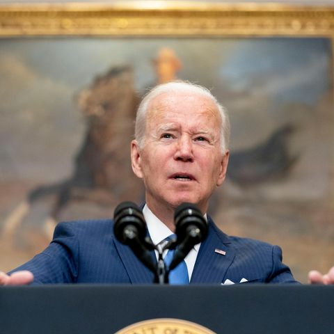 Joe Biden, Präsident der USA, spricht im Roosevelt Room des Weißen Hauses