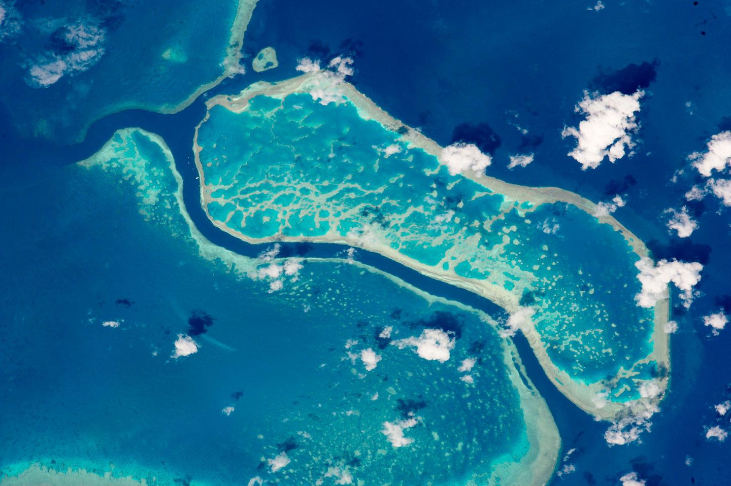 Luftaufnahme des Great Barrier Reefs von der Nasa