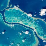 Luftaufnahme des Great Barrier Reefs von der Nasa
