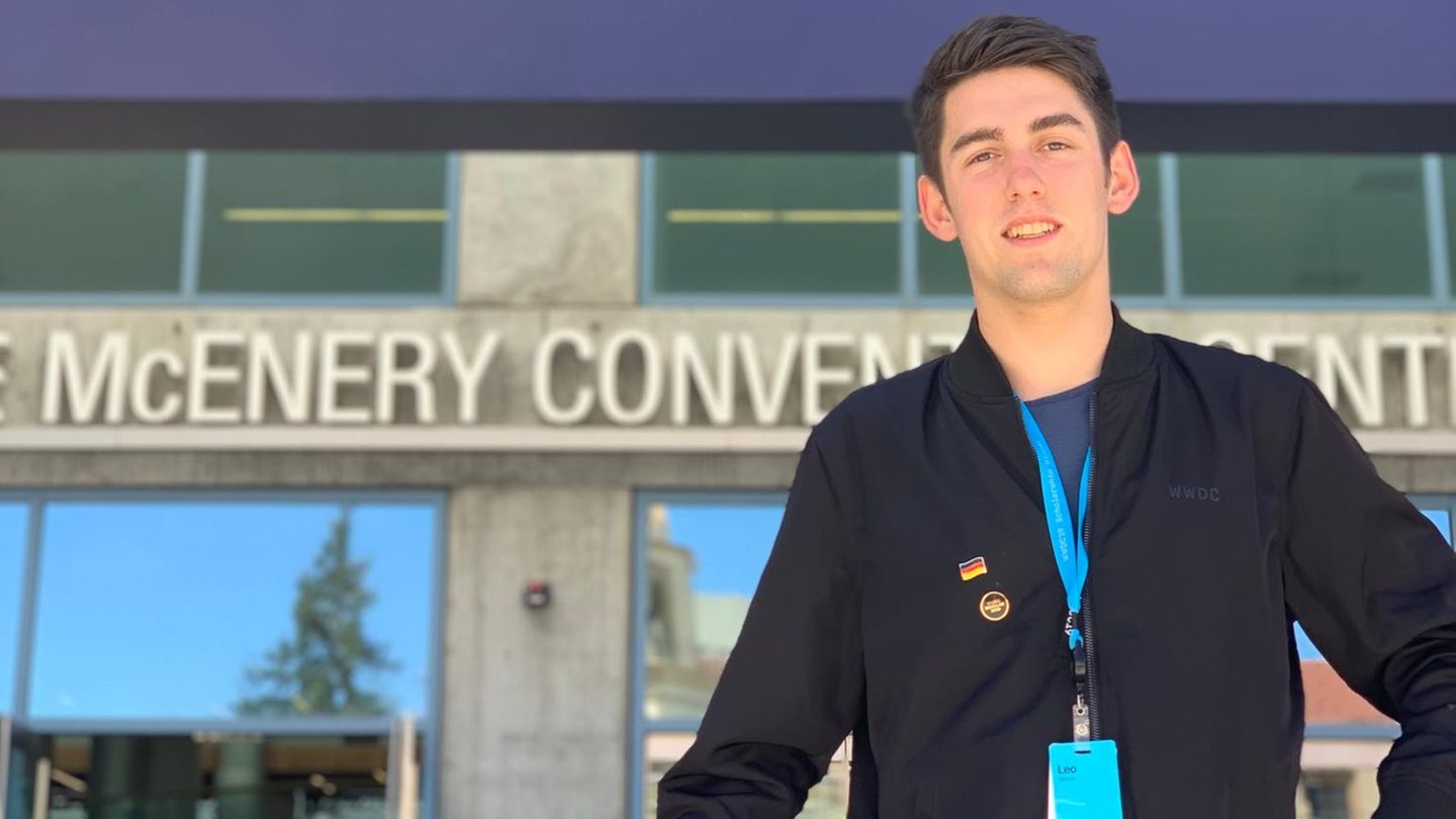 Trotz seines jungen Alters wurde Leonard Mehlig schon mehrfach zu Apples Entwicklerkonferenz WWDC eingeladen - hier bei seinem letzten Besuch im Jahr 2019