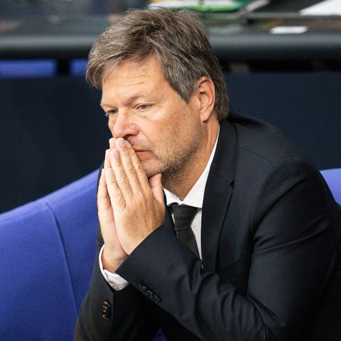 Robert Habeck bei der heutigen Debatte im Bundestag
