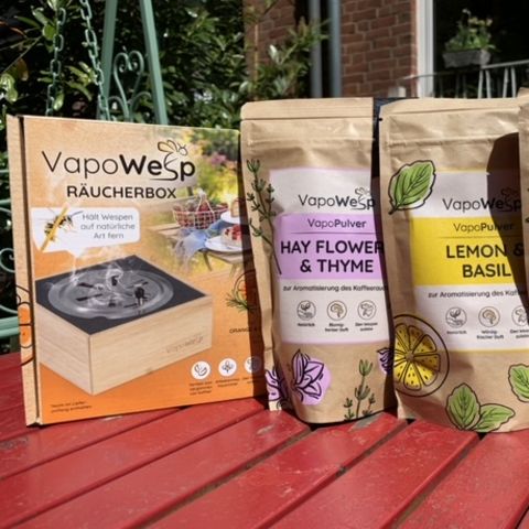 VapoWesp aus DHDL ist eine Räucherbox, in der Kaffeepulver mit verschiedenen Kräutermischungen verqualmt wird.