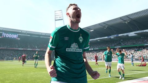 Werder Bremens Torjäger Marvin Ducksch feiert seinen Treffer
