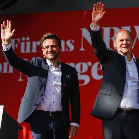 NRW: Spitzenkandidat Thomas Kutschaty (l.) und Olaf Scholz