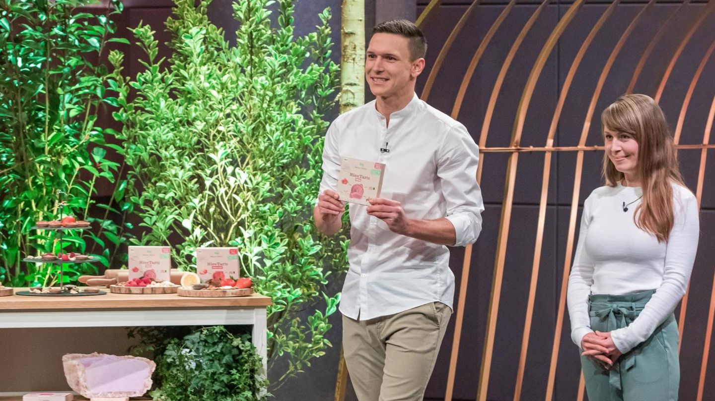 Andrea Schlumpp und Markus Smarzoch präsentieren ihre Nice Tarts in der "Höhle der Löwen"