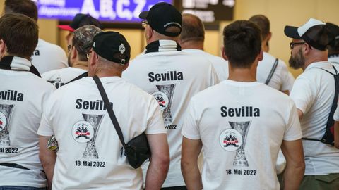 Eintracht-Fans auf dem Weg nach Sevilla