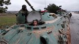 Russische Panzer auf der Halbinsel Krim im Jahr 2014