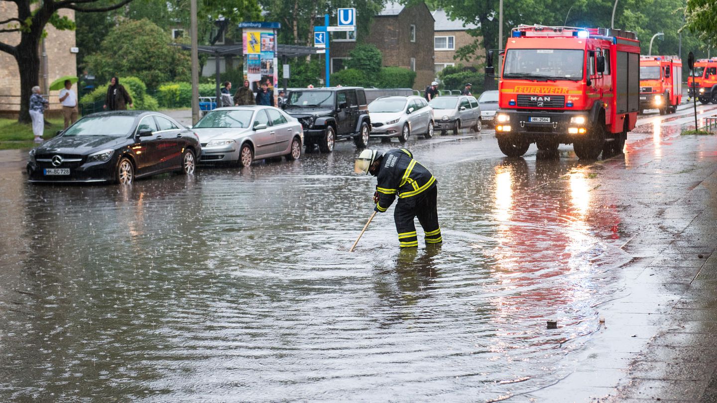 Starker regen in Hamburg