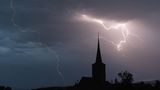 Blitz über Rattelsdorf in Bayern