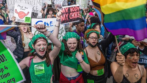 Studierende protestieren in New York für das Recht auf Abtreibung