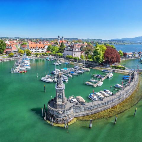 Der Hafen der kleinen Stadt Lindau