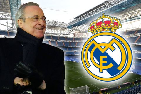 Perez Logo Real Madrid Bernabeu view
