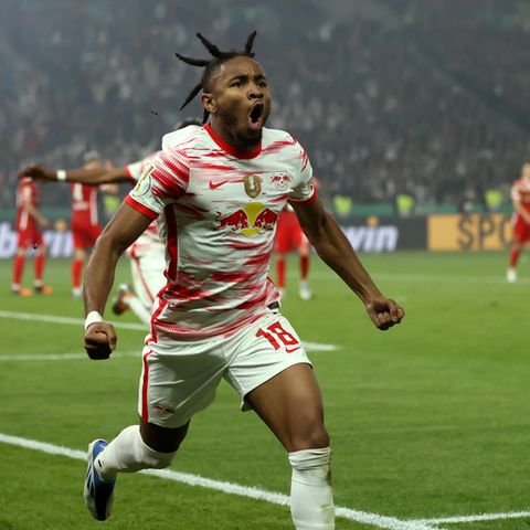 Erzielte in Unterzahl den Ausgleich: Leipzigs Nkunku beim DFB-Pokalfinale in Berlin