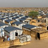 Luftaufnahme des Lagers Jere, in dem von islamistischen Extremisten vertriebene Menschen leben