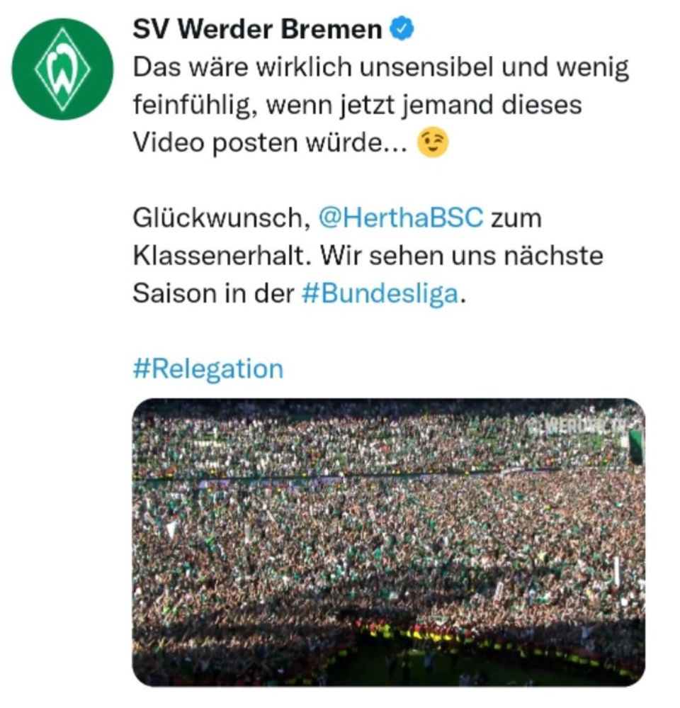 Relegation Werder Bremen spottet über den HSV