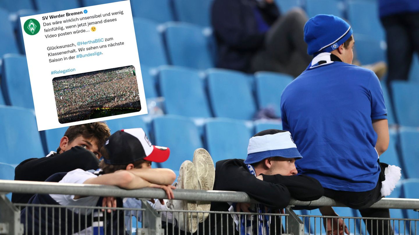 Tweet des SV Werder Bremen zur Niederlage des HSV, HSV-Fans