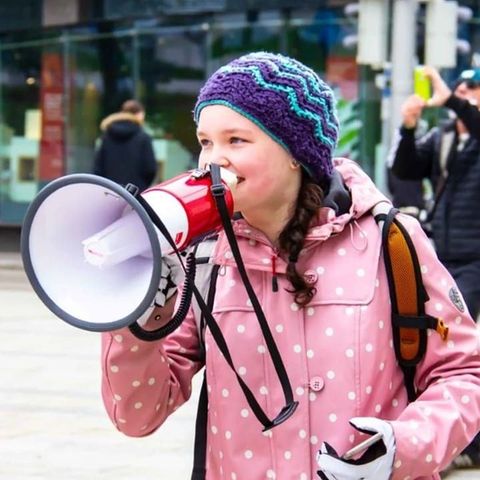 Janika Pondorf bei einer Demonstration